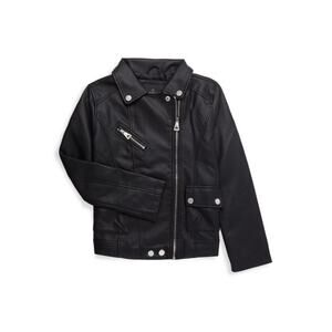 Urban Republic Girl's Black Faux Leather Jacket - Size 10/12